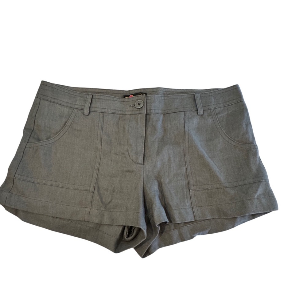 Forever 21 Linen Blend Shorts Women M Grey Light Minimalist Clean Girl Micro